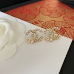 Chanel 字母晶鑽米粒太陽花珍珠耳釘耳環