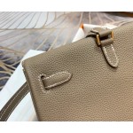 All-hand-stitched wax thread ADO Kelly backpack, original togo cowhide 22cm multi-color shoulder bag