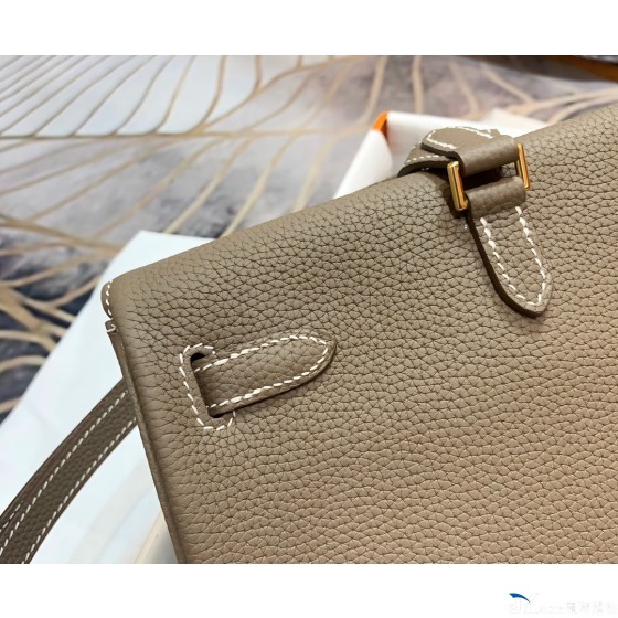 All-hand-stitched wax thread ADO Kelly backpack, original togo cowhide 22cm multi-color shoulder bag