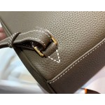 All-hand-stitched wax thread ADO Kelly backpack, original togo cowhide 22cm multi-color shoulder bag