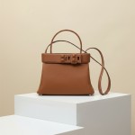Original to/sw leather Kelly Medor bag platinum bag 27 hand-held crossbody bag, all hand-sewn