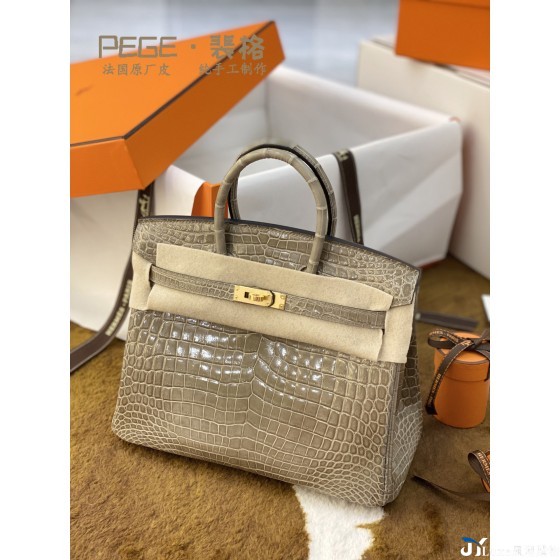 全手縫蠟線美洲鉑金包原版稀有鱷魚皮多顏色凱莉包女包