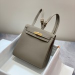 All-hand-stitched wax thread ADO Kelly backpack, original togo cowhide 22cm multi-color shoulder bag