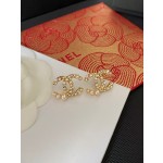 Chanel 字母晶鑽米粒太陽花珍珠耳釘耳環