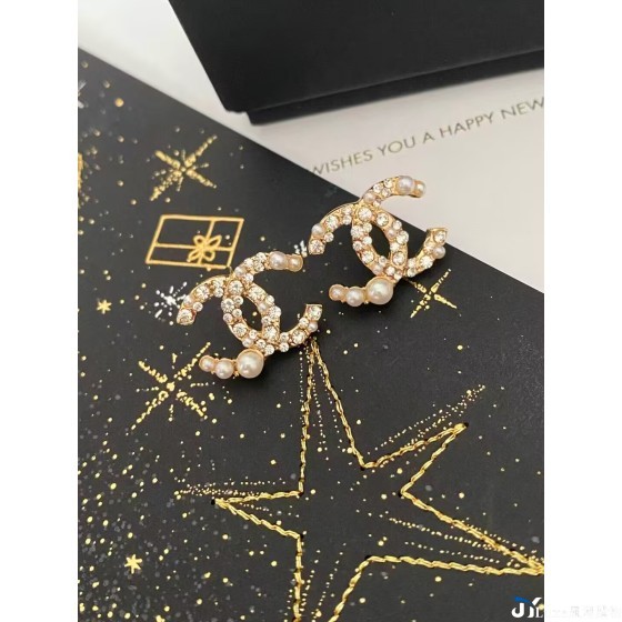 Chanel 字母晶鑽米粒太陽花珍珠耳釘耳環