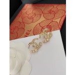 Chanel 字母晶鑽米粒太陽花珍珠耳釘耳環