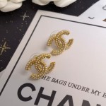 【CHANEL】香奈兒晶鑽米粒珍珠耳釘