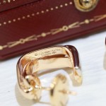 Cartier square three-color three-ring earrings