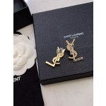 YSL 聖羅蘭新款滿鑽 Logo 耳釘
