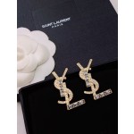 YSL 聖羅蘭新款滿鑽 Logo 耳釘