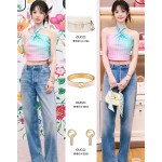 Gucci 古馳經典 G 標誌鑲鑽耳釘