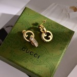 Gucci 古馳經典 G 標誌鑲鑽耳釘