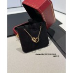 Cartier 卡地亞 Love 系列玫瑰金鑲鑽雙環項鍊