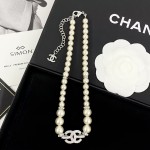 CHANEL 香奈兒 25 滿鑽雙 C 漸變珍珠項鍊