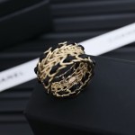 CHANEL 香奈兒 24C 羊皮網狀雙 C 戒指