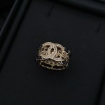 CHANEL 香奈兒 24C 羊皮網狀雙 C 戒指