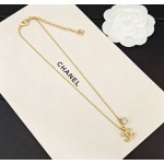 CHANEL 香奈兒新款格紋雙 C 圓鑽項鍊