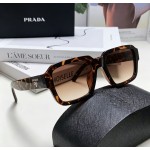 Prada 玳瑁復古長方形全框太陽眼鏡