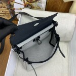 全手縫凱莉Herbag帆布包內縫帆布拼牛皮mini20單肩斜挎包