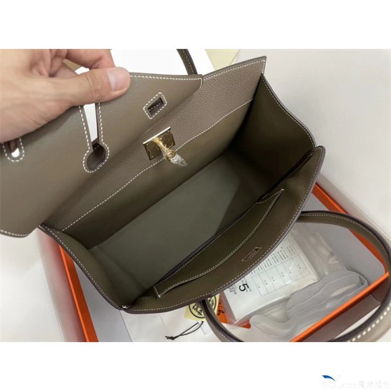 All-hand-sewn Desordre platinum bag Kelly bag Sordre limited Edition three-piece leather handbag for women