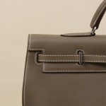 Hand-sewn 35cm Kelly bag, original swift leather platinum bag, large-capacity shoulder handbag