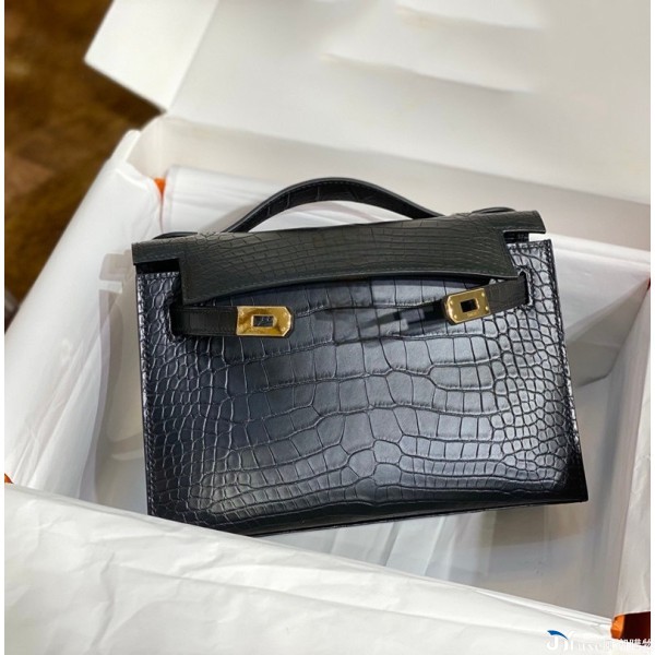 全手縫蠟線一代凱莉包原版美洲霧面鱷魚皮多顏色鉑金包