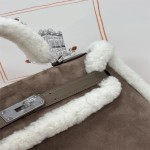 全手工手縫原版swift鹿皮泰迪teddy凱莉包拼兔毛