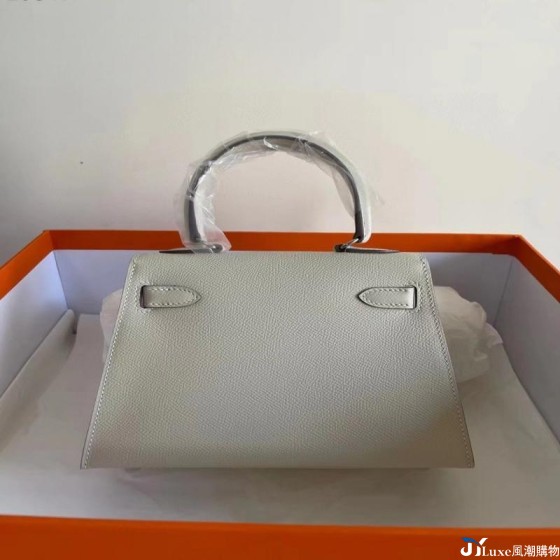 All-hand-sewn wax thread second-generation large-eared Kelly bag, platinum bag, original epsom leather, over 20 colors