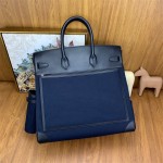 All-hand-sewn cargo canvas Birkin bag HAC40 original swift leather patchwork canvas women\'s bag