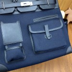 All-hand-sewn cargo canvas Birkin bag HAC40 original swift leather patchwork canvas women\'s bag
