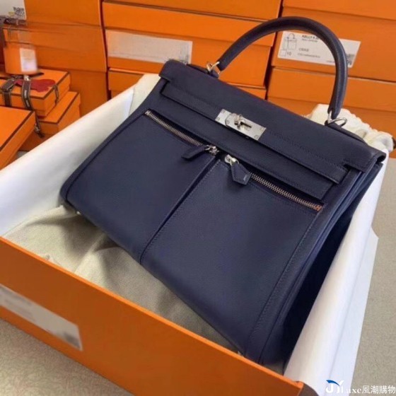 Fully hand-sewn double-bag lakis Kelly bag, platinum bag, original swift cowhide, 32cm, multiple colors