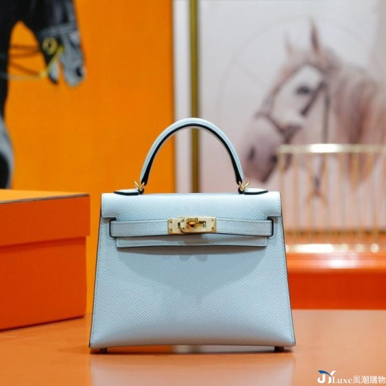 All-hand-sewn original Epsom leather Mini second-generation Kelly bag, flight attendant bag, platinum bag
